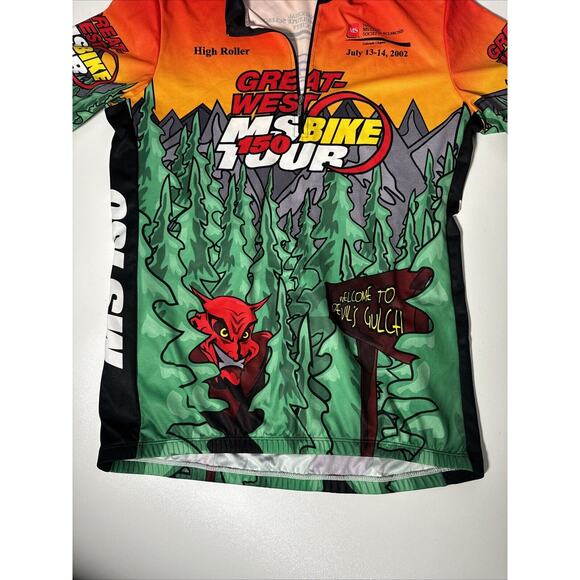 Sugoi Great-West MS 150 Bike Tour Cycling Jersey 2002 Devils Gulch 1/4 Zip XL - Picture 2 of 9